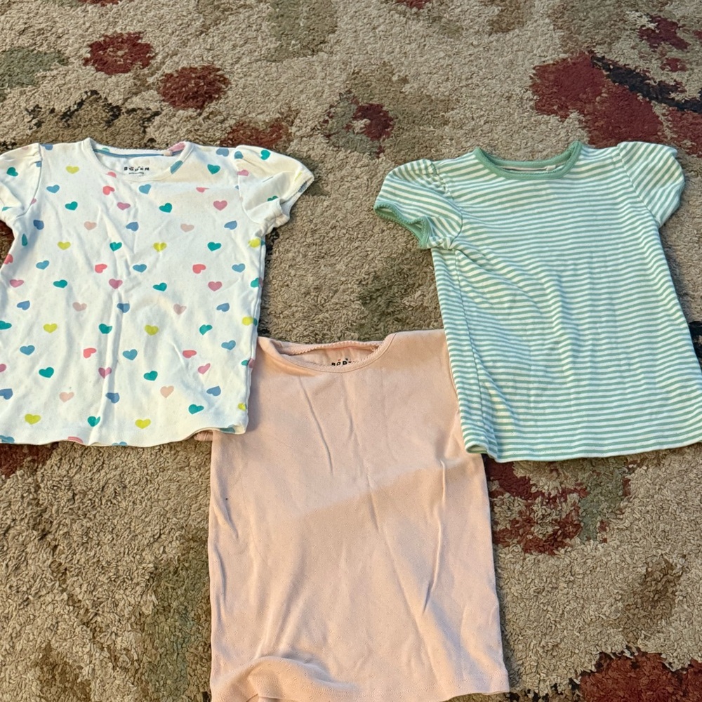 Boden Girls Heart, Pink and Mint Stripe Tee Set